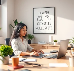 Hire a Filipino virtual assistant in a modern home office setting to boost productivity.