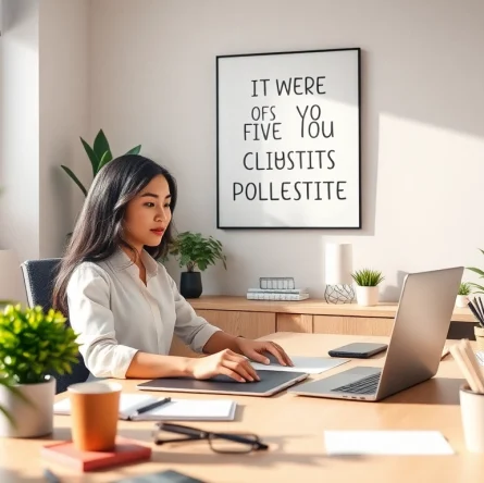 Hire a Filipino virtual assistant in a modern home office setting to boost productivity.