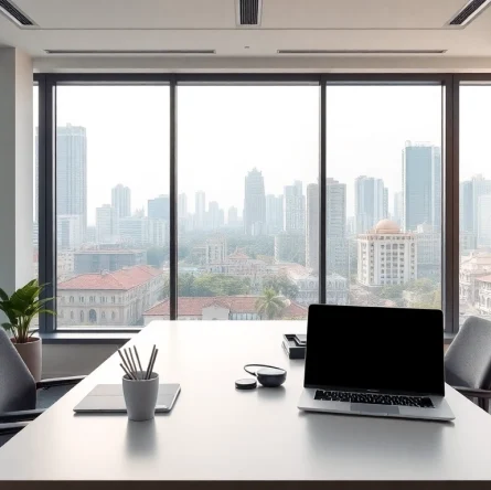 Browse modern office space for rent in Bangalore with stunning city views and a contemporary design.