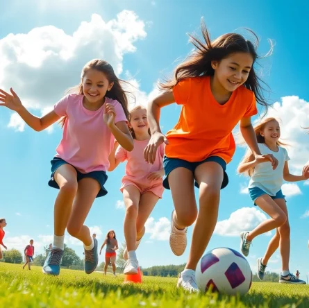Girls engaged in fun activities at Multi Sports Camps for Girls, showcasing teamwork and sportsmanship.