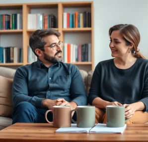 Enhancing communication in relationships through an intimate conversation in a cozy setting.