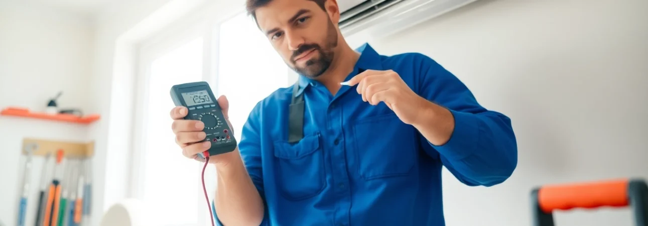 Expert HVAC technician performing AC repair in Glendale, AZ, ensuring reliable and professional service.