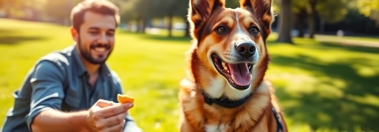 Engaging dog training session in Irvine focusing on positive reinforcement with a skilled trainer and attentive dog.