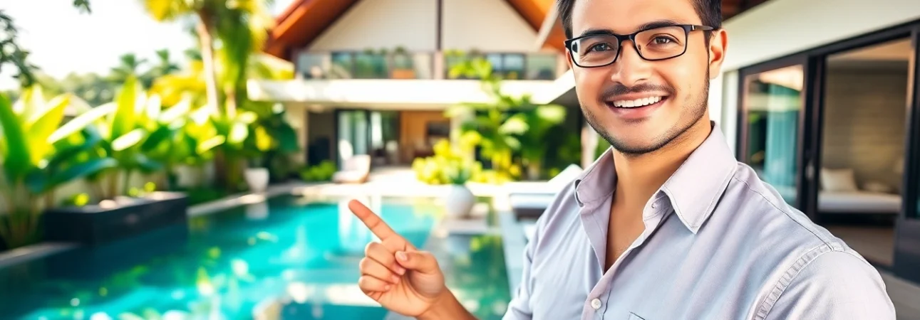 Phuket real estate agent showcasing a luxury villa property for discerning buyers.