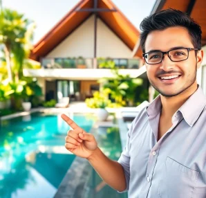 Phuket real estate agent showcasing a luxury villa property for discerning buyers.