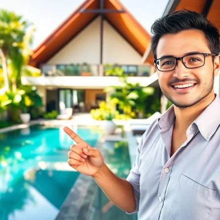 Phuket real estate agent showcasing a luxury villa property for discerning buyers.