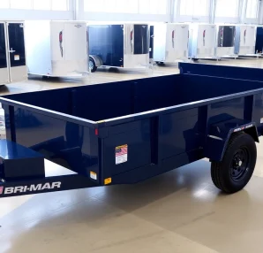 Browse Bri-Mar trailers for sale near me showcasing quality and variety in a dealership.