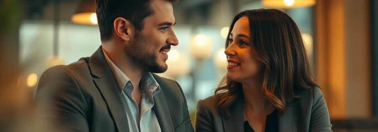 Enhancing communication in relationships through a couple's engaged conversation in a café.