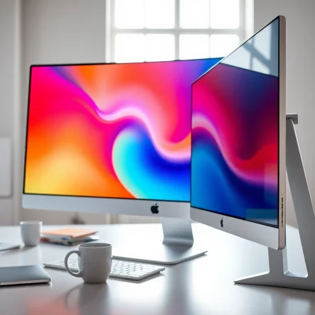Buy Apple Pro Display XDR in a modern workspace with vibrant colors and sleek design.