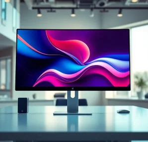 Buy Apple Pro Display: Apple's latest 32-inch Retina 6K display showcased in a modern office environment.