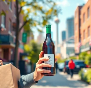 Experience convenient lcbo delivery Toronto with a friendly delivery driver bringing a premium bottle.