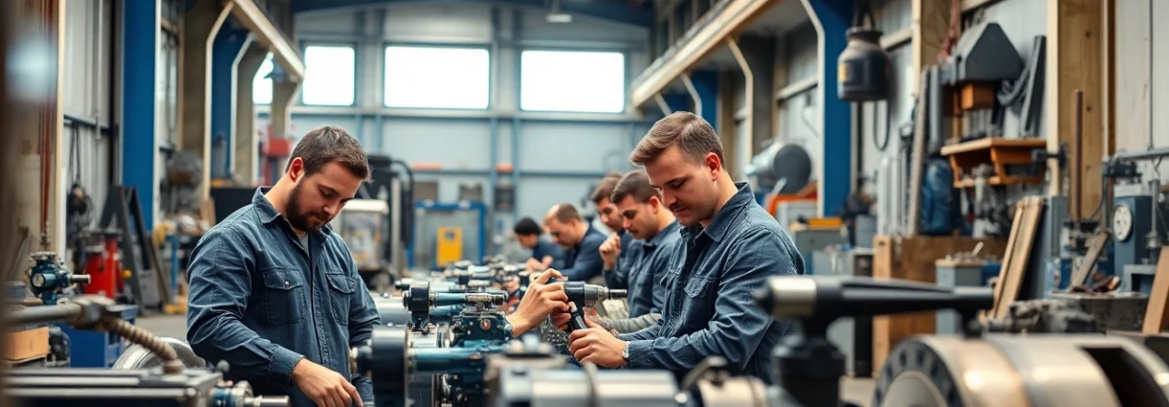 Showcasing industrial fabrication in Edmonton with skilled professionals and advanced machinery.