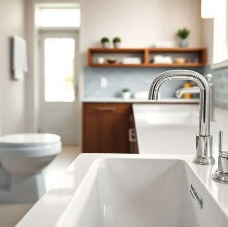 Enhance your space with American Standard fixtures showcasing elegance and modern design.