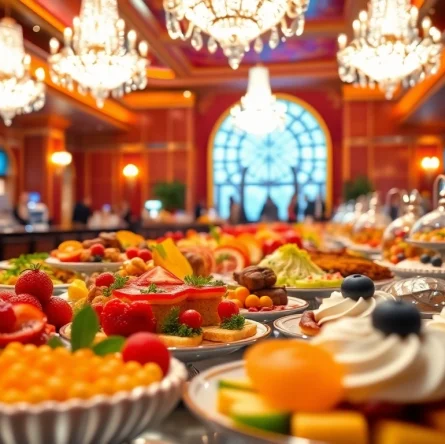 Enjoying a wide array of delectable Buffets in Vegas, featuring gourmet dishes and a luxurious setting.