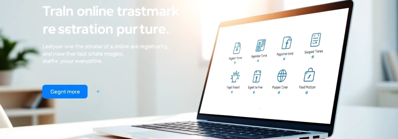 Engaging display of an online trademark registration platform, highlighting user-friendly design features.