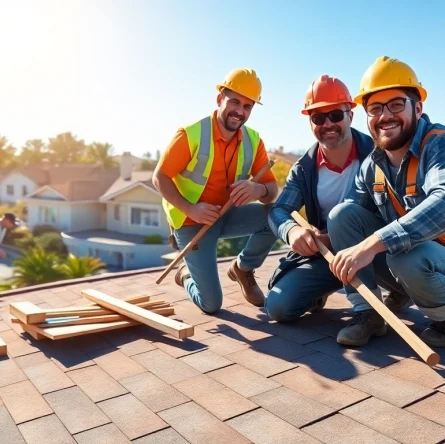 Local roofers near me efficiently installing shingles on a home roof.