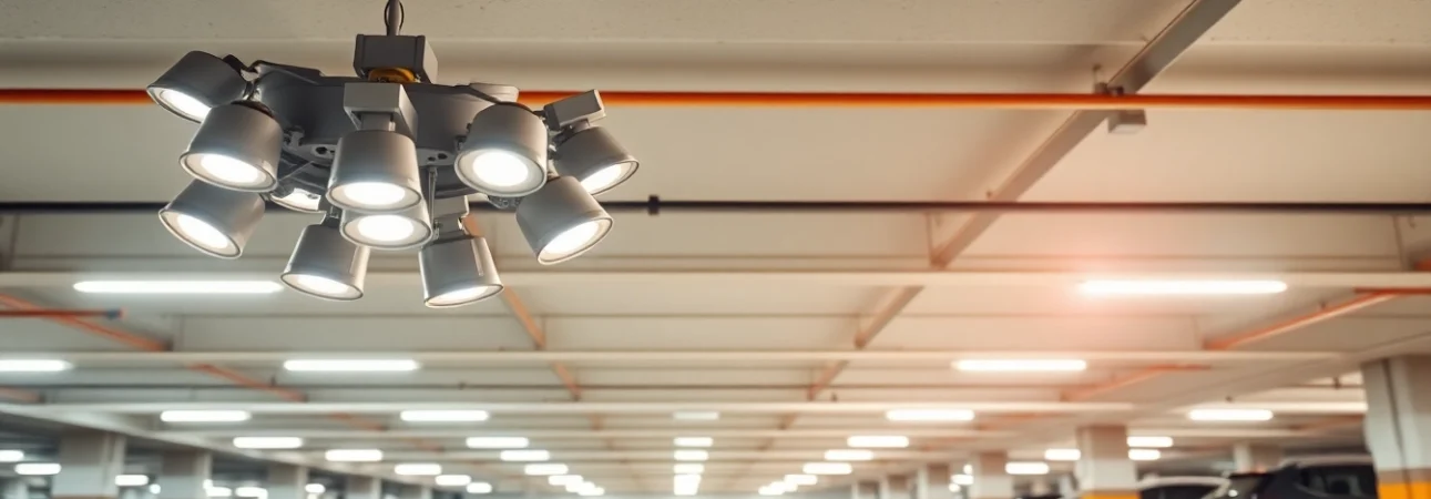 Illuminate a spacious area with Parking Garage Light, showcasing safety and modern design.