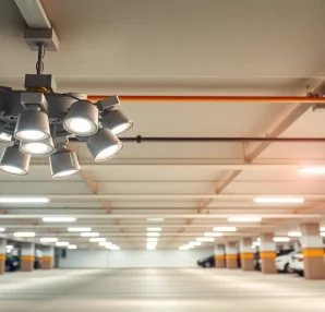 Illuminate a spacious area with Parking Garage Light, showcasing safety and modern design.