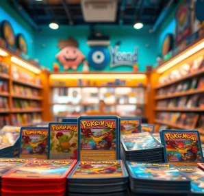 Shop authentic Pokémon TCG India cards and booster packs in a vibrant gaming setting.