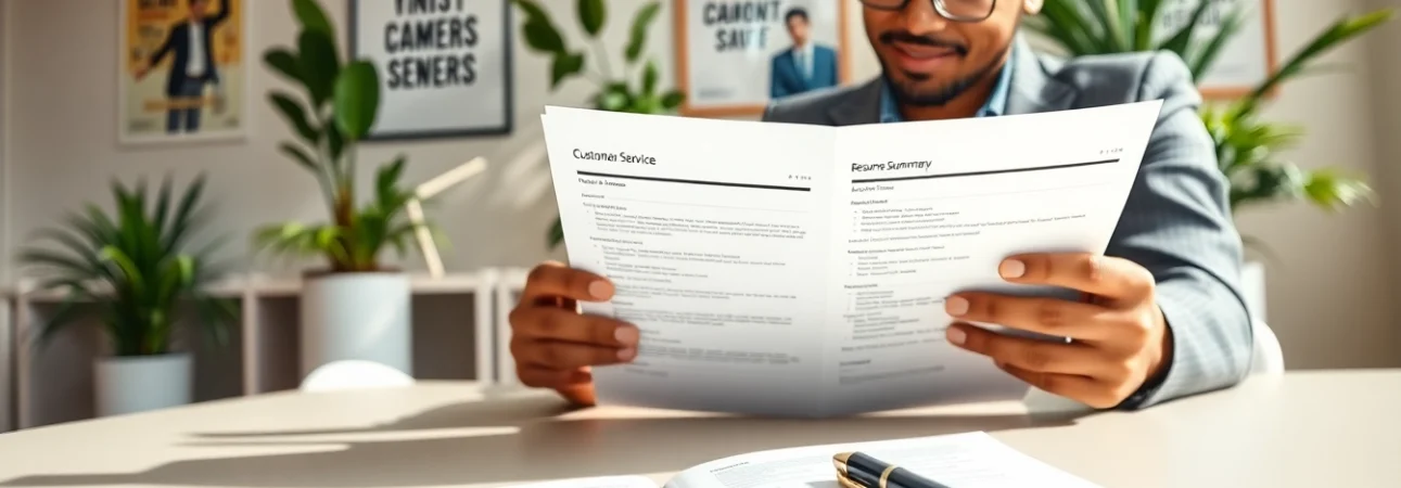 Crafting a successful customer service resume summary with focus and professionalism.