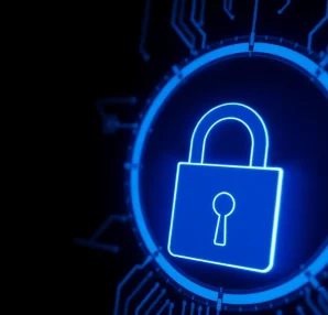 Inatogel security features illustrated by a digital lock symbol, highlighting online protection.