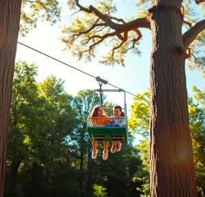 Children enjoying a fun ride using ZIP WIRE KITS in a sunny backyard environment.