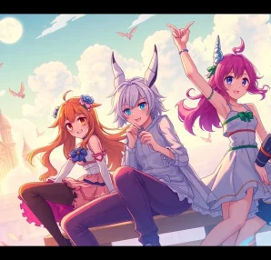Explore truyen tranh sex with vibrant characters amidst a colorful fantasy manga scene.