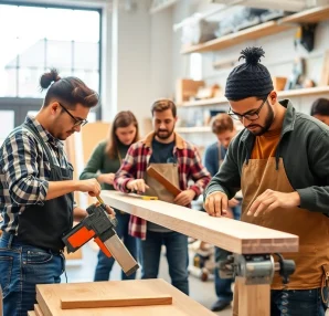 Apprenticeship opportunities for carpentry apprenticeship near me in an urban workshop setting.