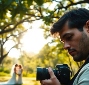 Tallahassee Photographer capturing a wedding scene in a lush outdoor setting.