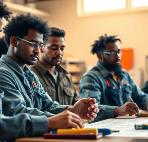 Hands-on training in hawaii trade schools showcases diverse students engaging with tools and projects.