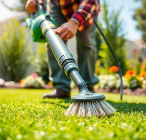 Learn how to clean artificial turf effectively with a professional showing cleaning techniques in action.