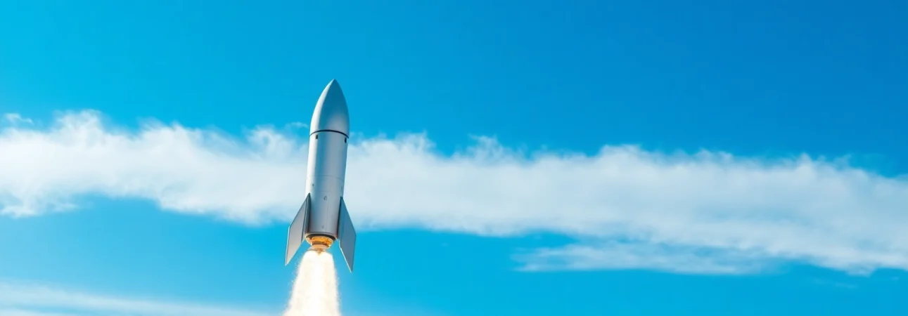 Rocket taking off for revenueroctelab symbolizing growth and innovation in finance.