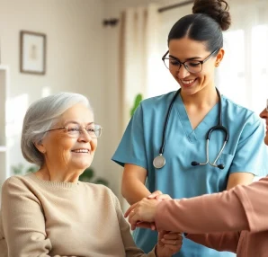 Compassionate senior caregivers austin tx assisting elderly clients in a warm home environment.