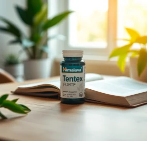 Discover how टेंटेक्स फोर्ट कितने दिन में असर दिखाता है by examining the Himalaya Tentex Forte tablet's natural setting.