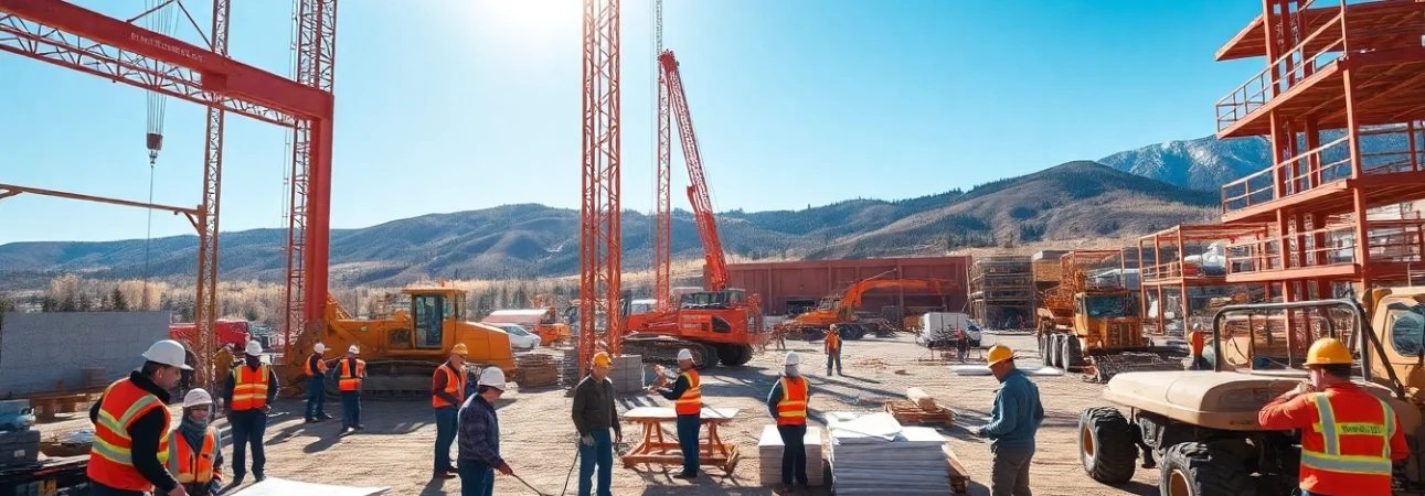 Highlighting construction advocacy colorado with professionals actively engaged in a collaborative construction project.