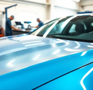 Applying paint protection film Southampton to a car with expert attention to detail.