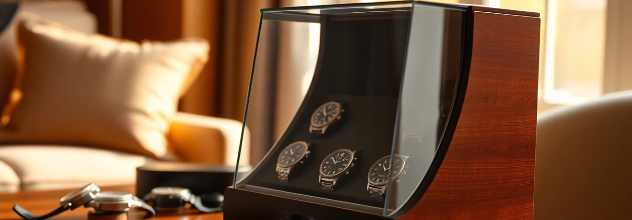 Showcasing the best watch winder in a luxurious setting, emphasizing quality and craftsmanship.