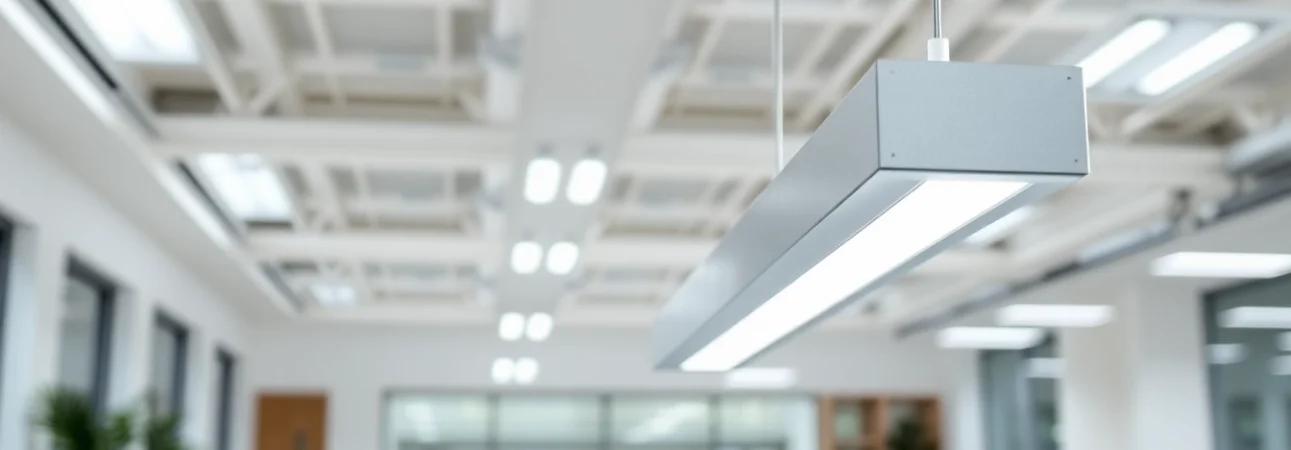 Illuminate spaces effectively with LED Batten Light Sourcing in a professional office setting.