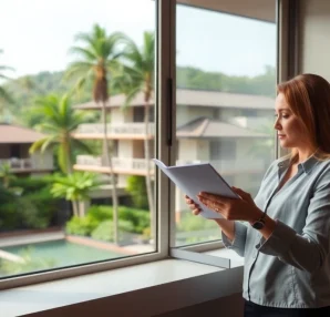 Enhance your experience with Phuket property management through detailed listings of villas surrounded by greenery.